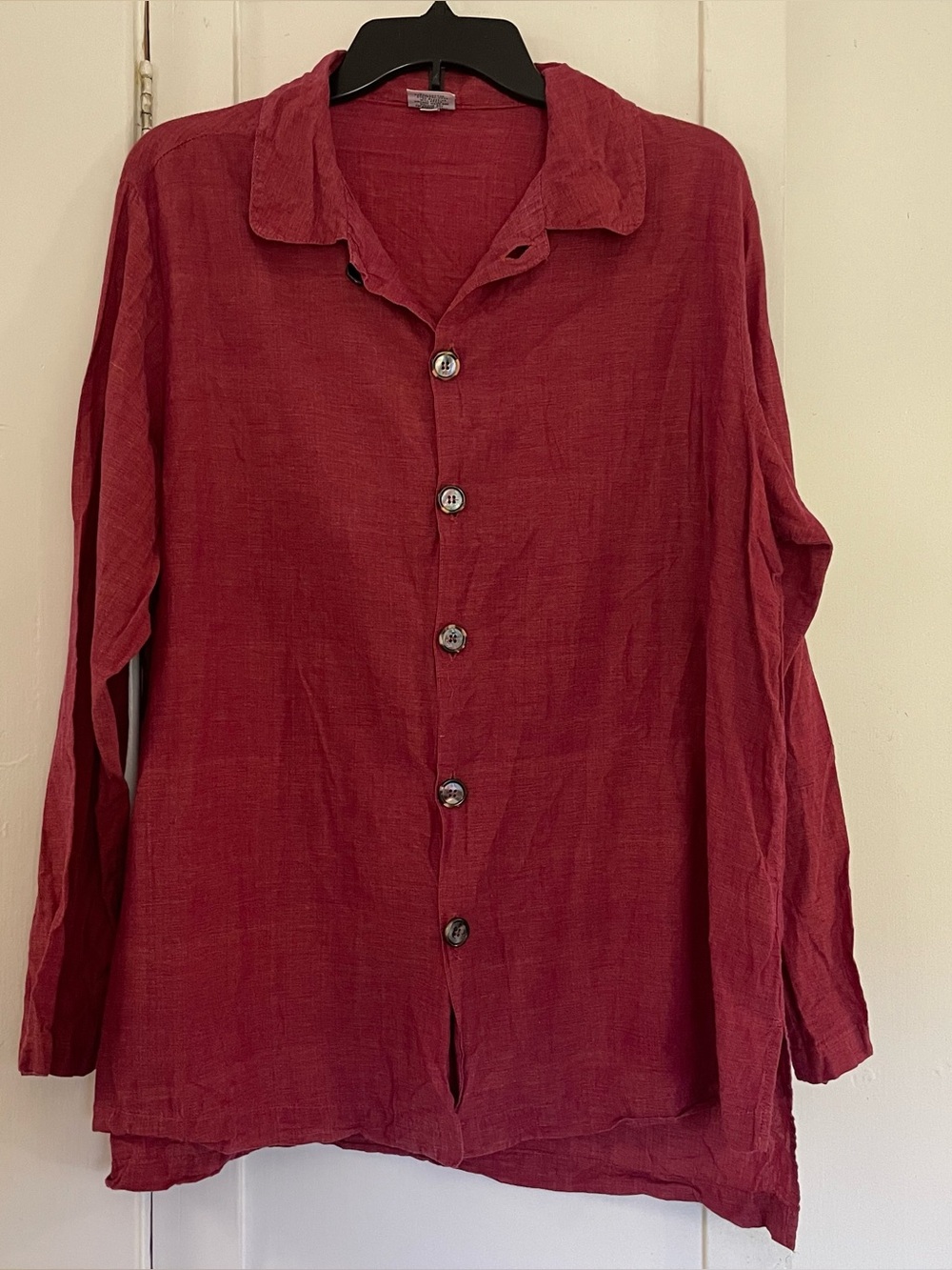 CP Shades Men's Long-Sleeve Button Shirt Jacket in Deep Red